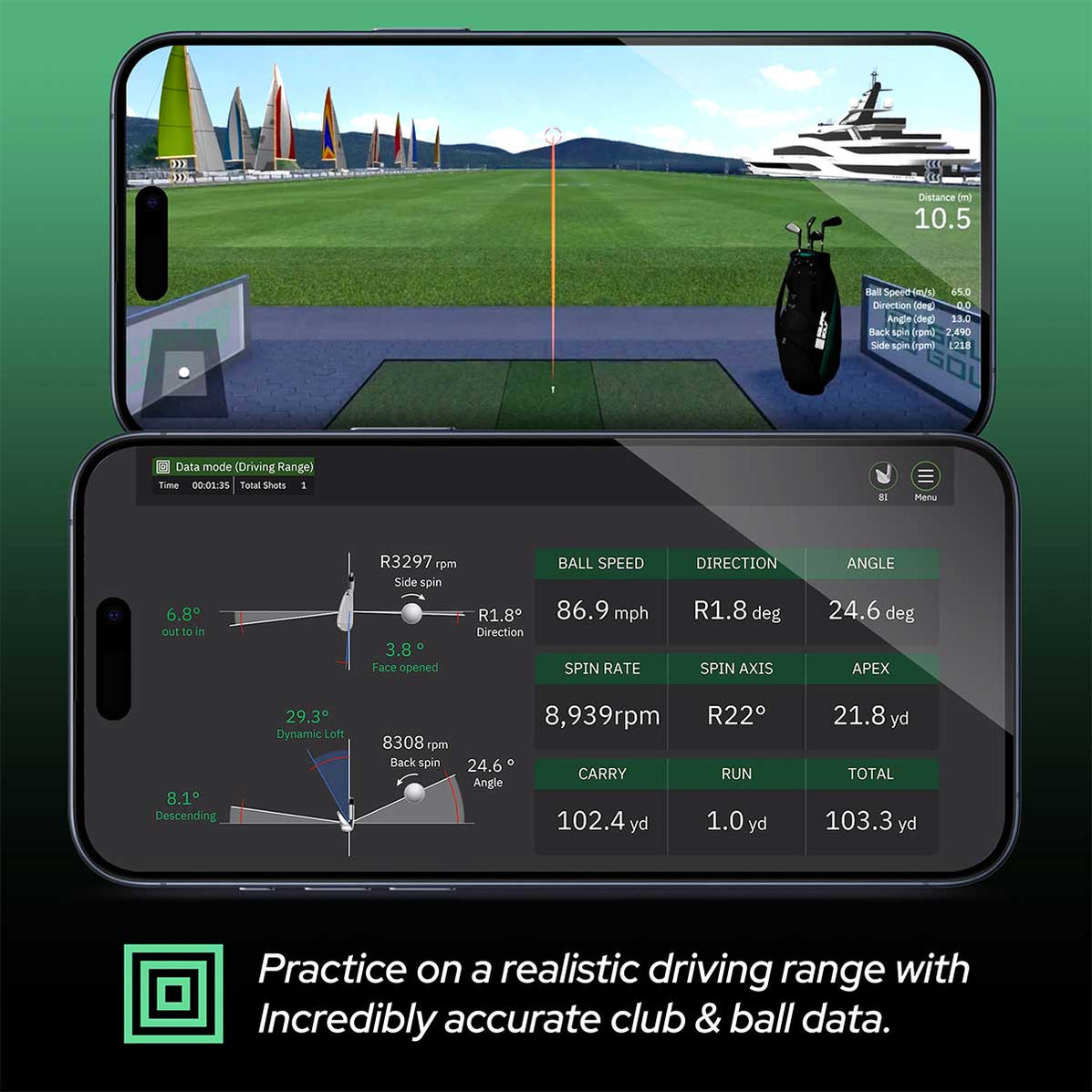 Square Golf Graphics Square Golf Launch Monitor — PlayBetter