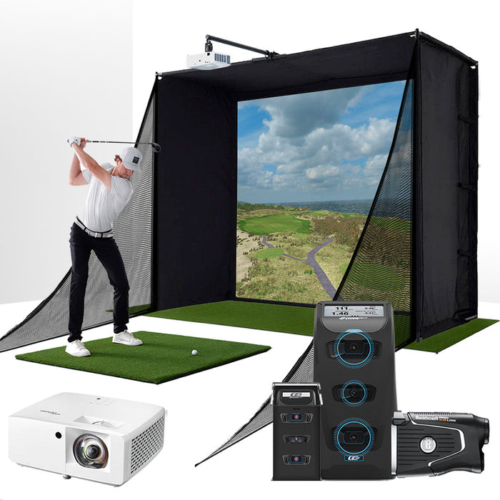 Foresight GC3S with PlayBetter SimStudio™ COMPLETE Package | Golf Simulator Studio with Impact Screen, Enclosure, Side Barriers, Hitting/Putting Mats, Projector & Protective Case