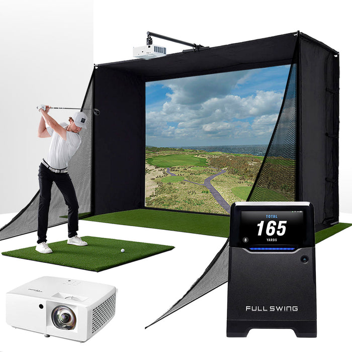Full Swing KIT with PlayBetter SimStudio™ COMPLETE Package | Golf Simulator Studio with Impact Screen, Enclosure, Side Barriers, Hitting/Putting Mats & Projector