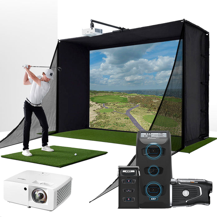 Foresight GC3S with PlayBetter SimStudio™ COMPLETE Package | Golf Simulator Studio with Impact Screen, Enclosure, Side Barriers, Hitting/Putting Mats, Projector & Protective Case