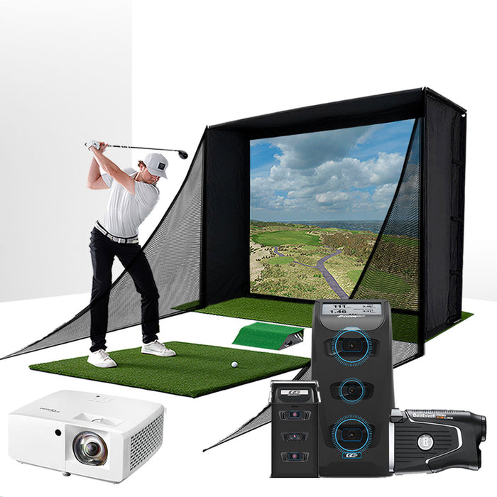 Foresight GC3S with PlayBetter SimStudio™ COMPLETE Package | Golf Simulator Studio with Impact Screen, Enclosure, Side Barriers, Hitting/Putting Mats, Projector & Protective Case