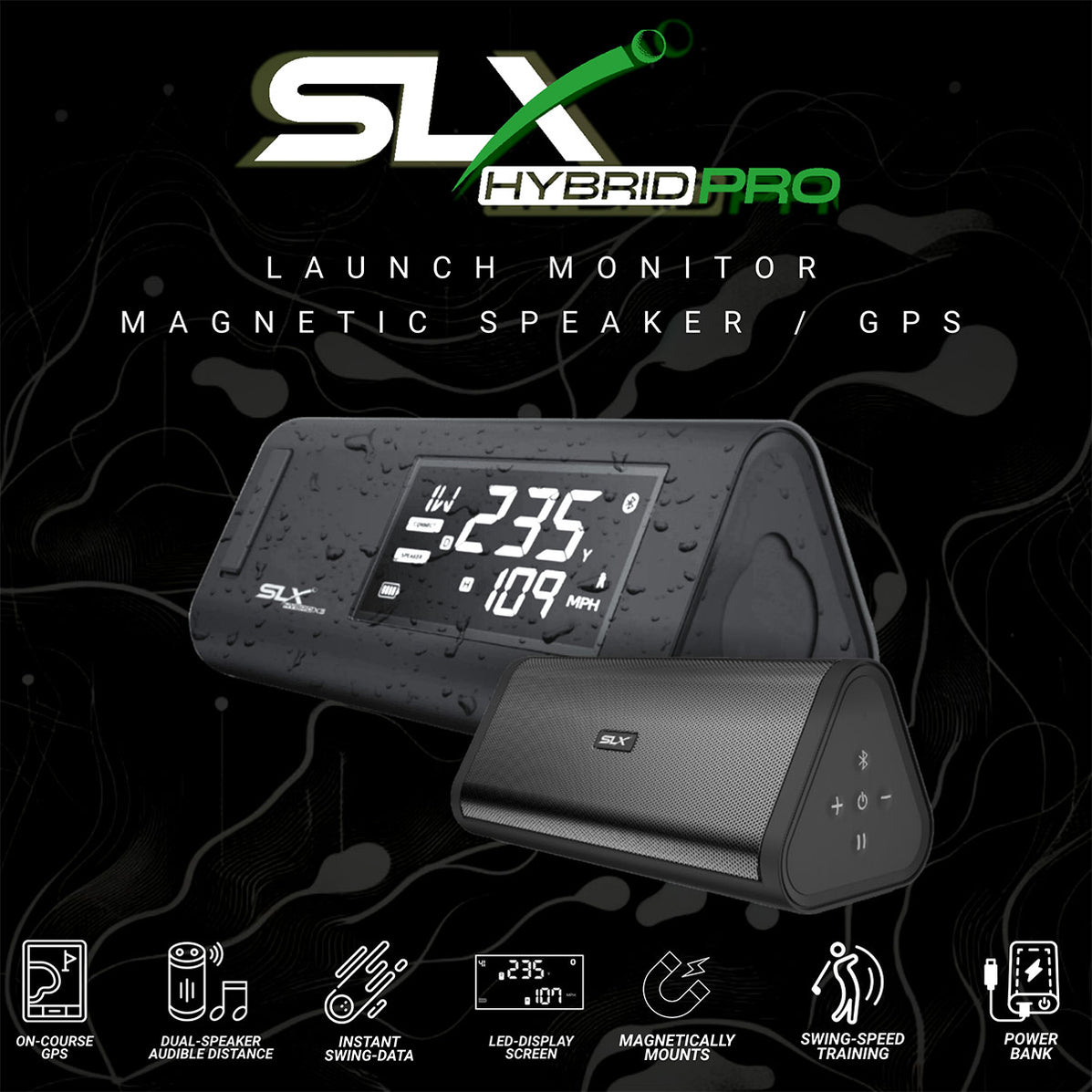 Shop Swing Logic SLX HYBRID Pro Launch Monitor & GPS Speaker — PlayBetter