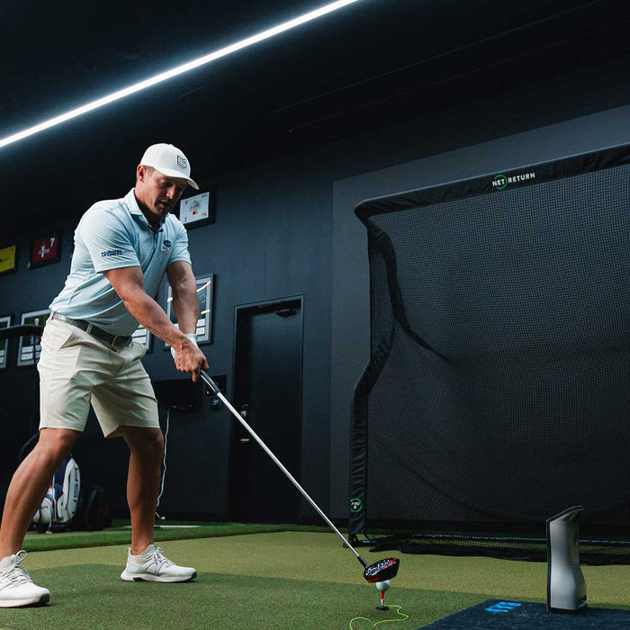 FlightScope Mevo Gen2 Golf Launch Monitor Home Net Studio with The Net Return Premium Hitting Net Package