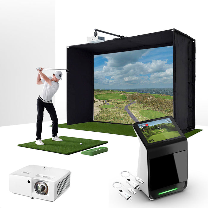 Garmin Approach R50 with PlayBetter SimStudio™ BYO (Build Your Own) Package – Custom Home Golf Simulator Studio Builder with Impact Screen, Enclosure, Optional Mats, Projector & More