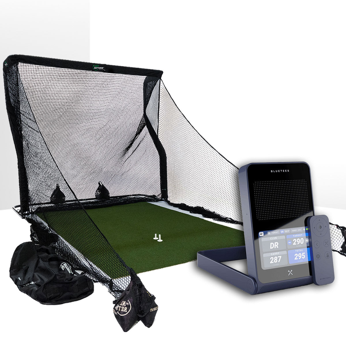 Elevate Your Game with the Blue Tees Golf Rainmaker & The Net Return Pro Series V2 Golf Simulator Package: The Ultimate All-in-One Solution for Golfers