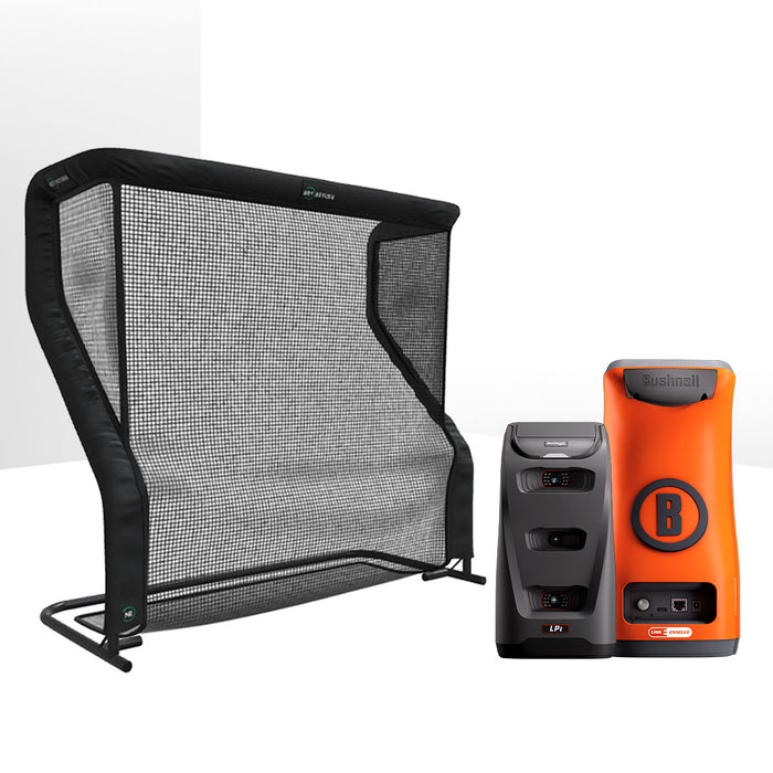 Bushnell Launch Pro Circle B Golf Launch Monitor Home Net Studio with The Net Return Premium Hitting Net Package