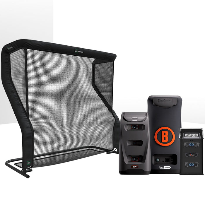 Bushnell LPi Circle B Personal Launch Monitor & Simulator Home Net Studio with The Net Return Premium Hitting Net Package