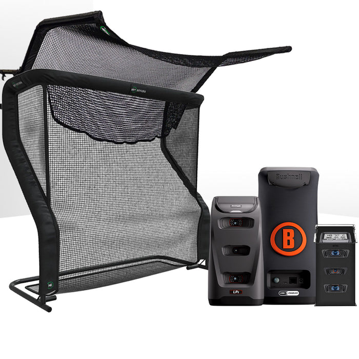 Bushnell LPi Circle B Personal Launch Monitor & Simulator Home Net Studio with The Net Return Premium Hitting Net Package