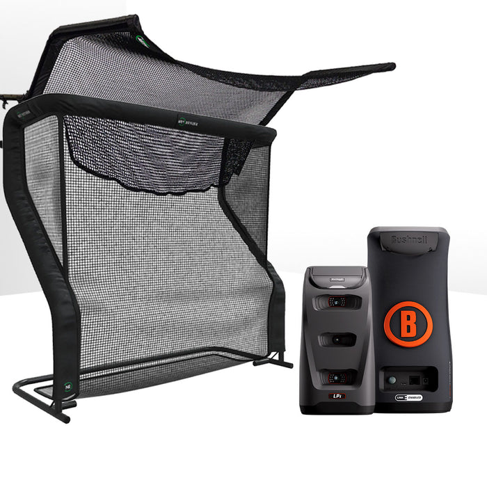 Bushnell LPi Circle B Personal Launch Monitor & Simulator Home Net Studio with The Net Return Premium Hitting Net Package
