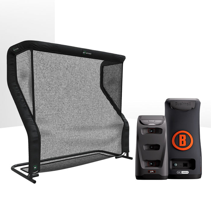 Bushnell LPi Circle B Personal Launch Monitor & Simulator Home Net Studio with The Net Return Premium Hitting Net Package