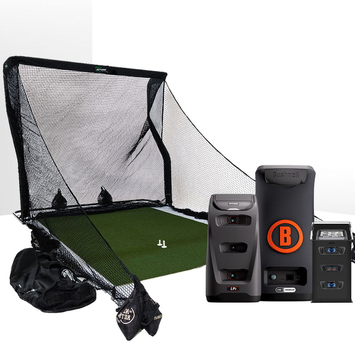 Bushnell LPi Circle B Personal Launch Monitor & Simulator Home Net Studio with The Net Return Premium Hitting Net Package