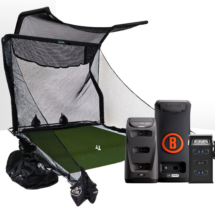 Bushnell LPi Circle B Personal Launch Monitor & Simulator Home Net Studio with The Net Return Premium Hitting Net Package