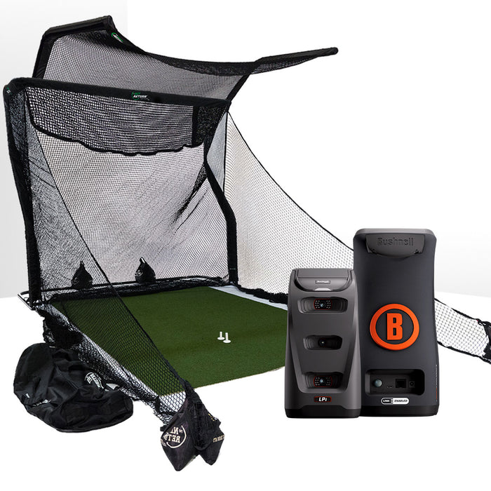 Bushnell LPi Circle B Personal Launch Monitor & Simulator Home Net Studio with The Net Return Premium Hitting Net Package
