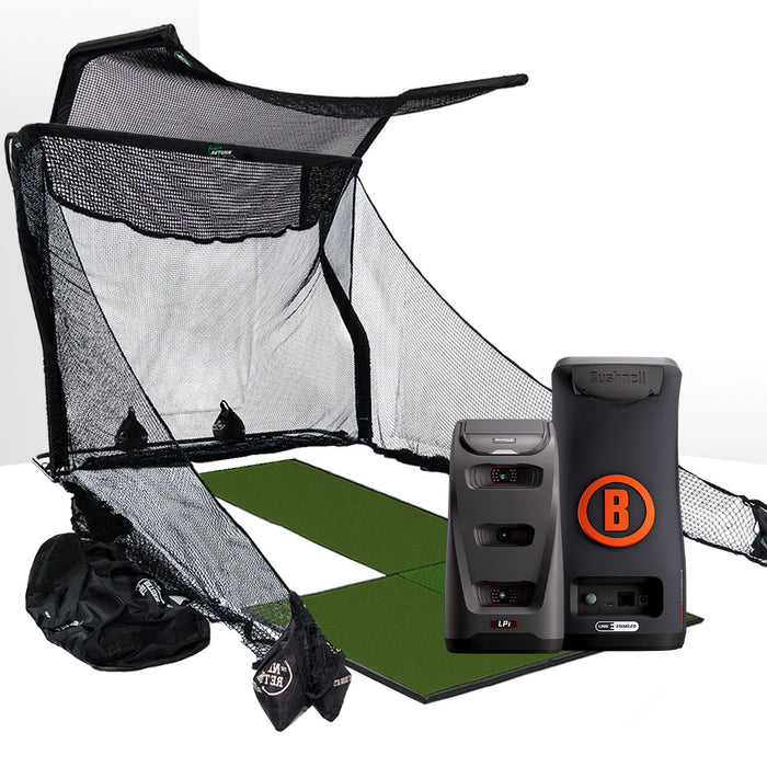 Bushnell LPi Circle B Personal Launch Monitor & Simulator Home Net Studio with The Net Return Premium Hitting Net Package