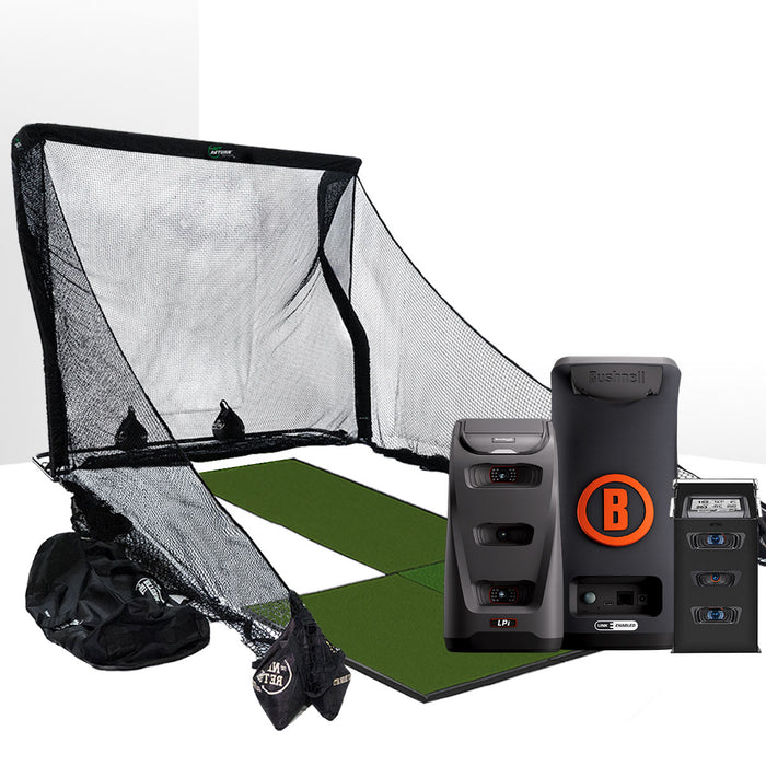 Bushnell LPi Circle B Personal Launch Monitor & Simulator Home Net Studio with The Net Return Premium Hitting Net Package