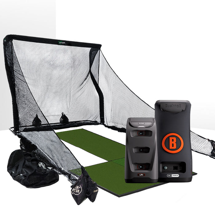 Bushnell LPi Circle B Personal Launch Monitor & Simulator Home Net Studio with The Net Return Premium Hitting Net Package