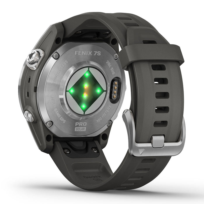 Garmin fenix 7S Solar 42mm Multisport GPS Smartwatch, Slate Gray with Black  Band 