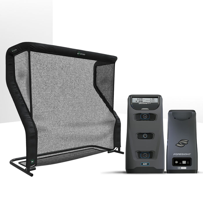 Foresight GC3 Golf Launch Monitor & Simulator Home Net Studio with The Net Return Premium Hitting Net Package