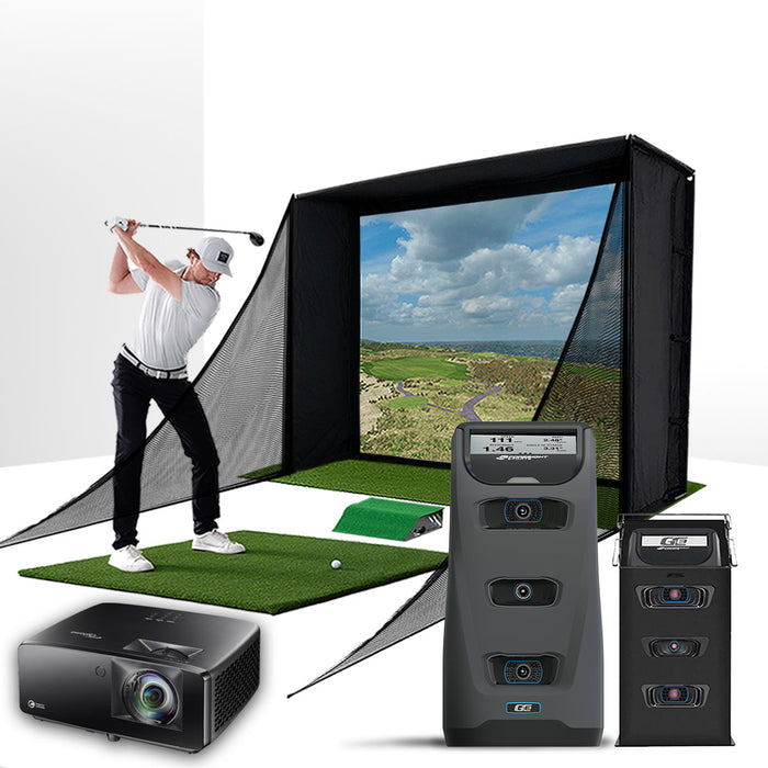 Foresight GC3 with PlayBetter SimStudio™ COMPLETE Package | Golf Simulator Studio with Impact Screen, Enclosure, Side Barriers, Hitting/Putting Mats, Projector & Protective Case