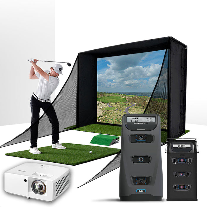 Foresight GC3 with PlayBetter SimStudio™ COMPLETE Package | Golf Simulator Studio with Impact Screen, Enclosure, Side Barriers, Hitting/Putting Mats, Projector & Protective Case