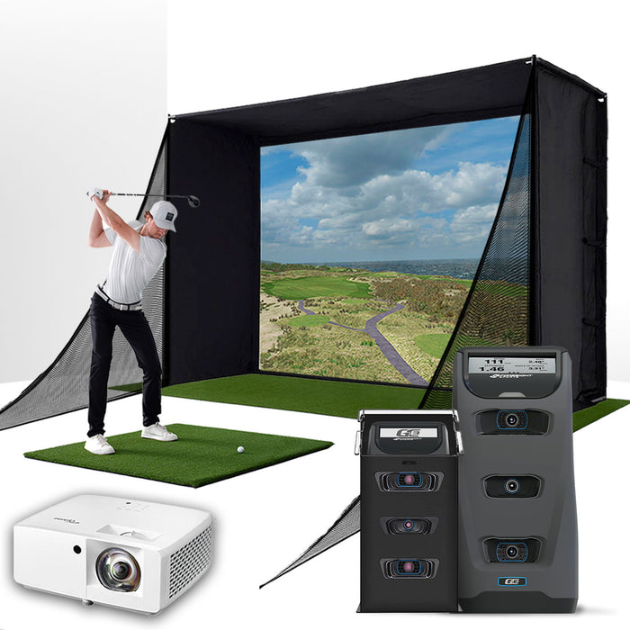 Foresight GC3 (Certified Pre-Owned) with PlayBetter SimStudio™ COMPLETE Package with PlayBetter SimStudio™ COMPLETE Package | Golf Simulator Studio with Impact Screen, Enclosure, Side Barriers, Hitting/Putting Mats, Projector & Protective Case