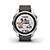 The silver and graphite Garmin fenix 7S GPS sport watch with stamina data on the screen