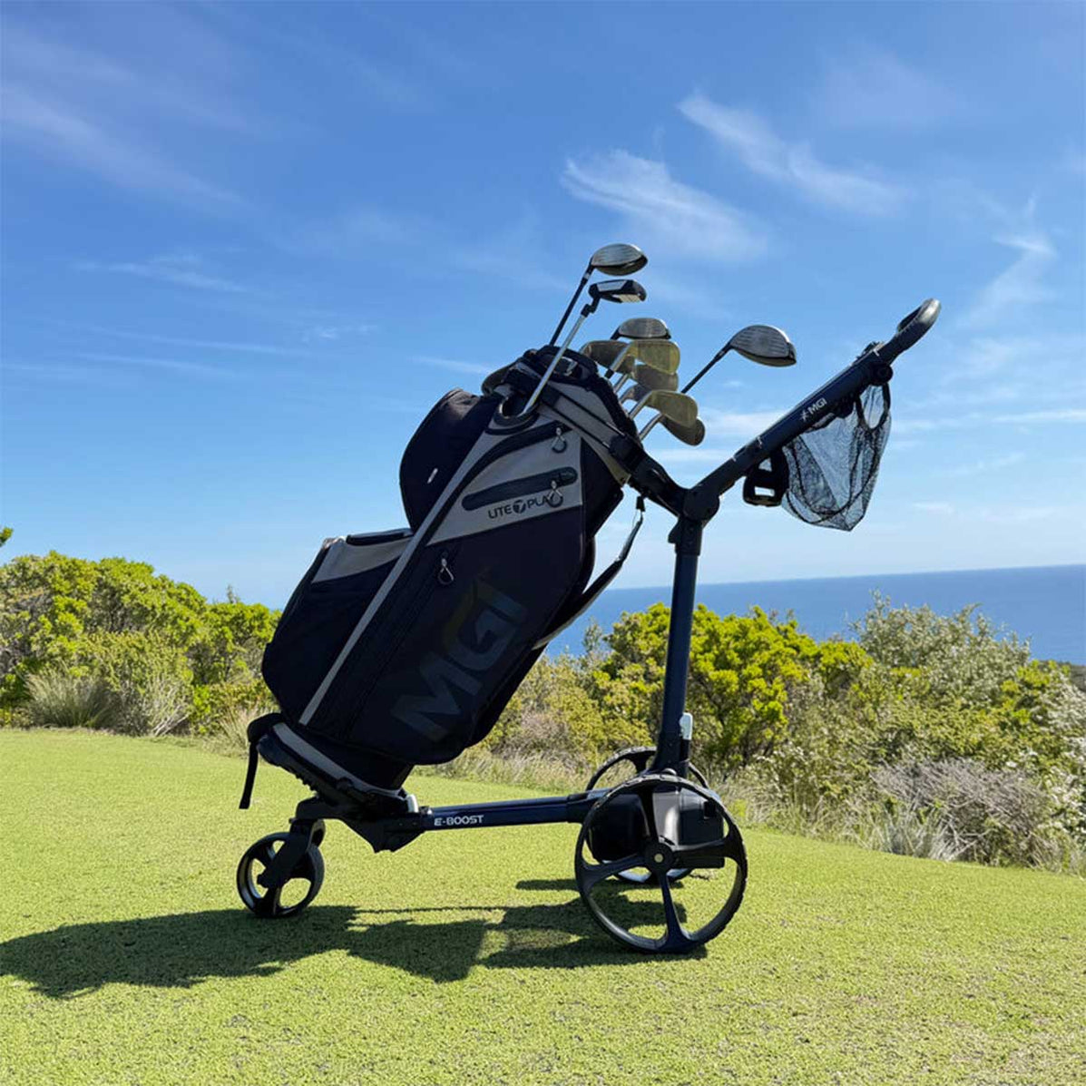 MGI E-BOOST Lightweight Golf Pushcart — PlayBetter