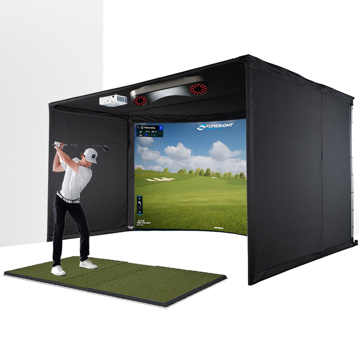Carl's Place Curved Enclosure Golf Studio Packages — PlayBetter