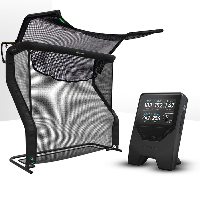 Shot Scope LM1 Golf Launch Monitor Home Net Studio with The Net Return Premium Hitting Net Package