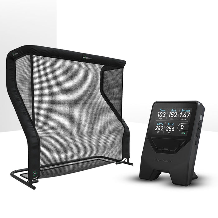 Shot Scope LM1 Golf Launch Monitor Home Net Studio with The Net Return Premium Hitting Net Package