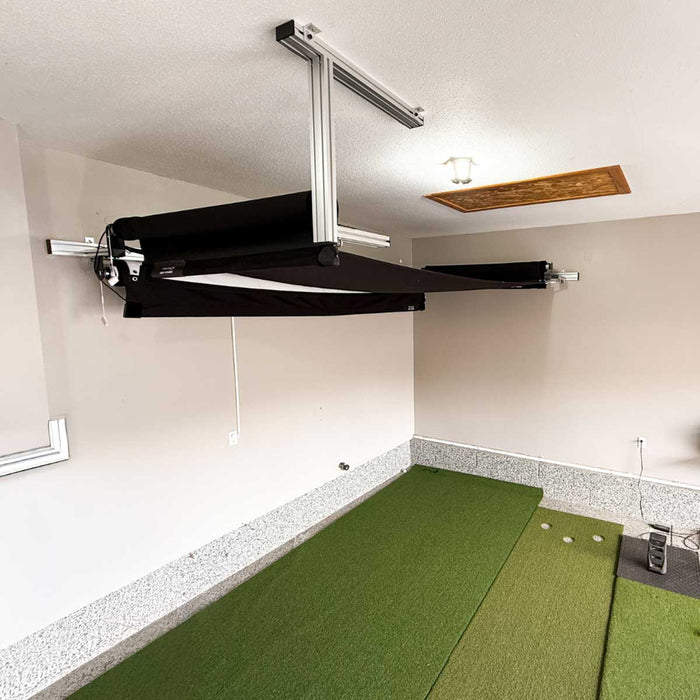 Full Swing KIT SportScreen Vanish Retractable Golf Studio Complete Package | Home Golf Simulator Studio with Impact Screen, Enclosure, Hitting Mat, Putting Turf & Projector