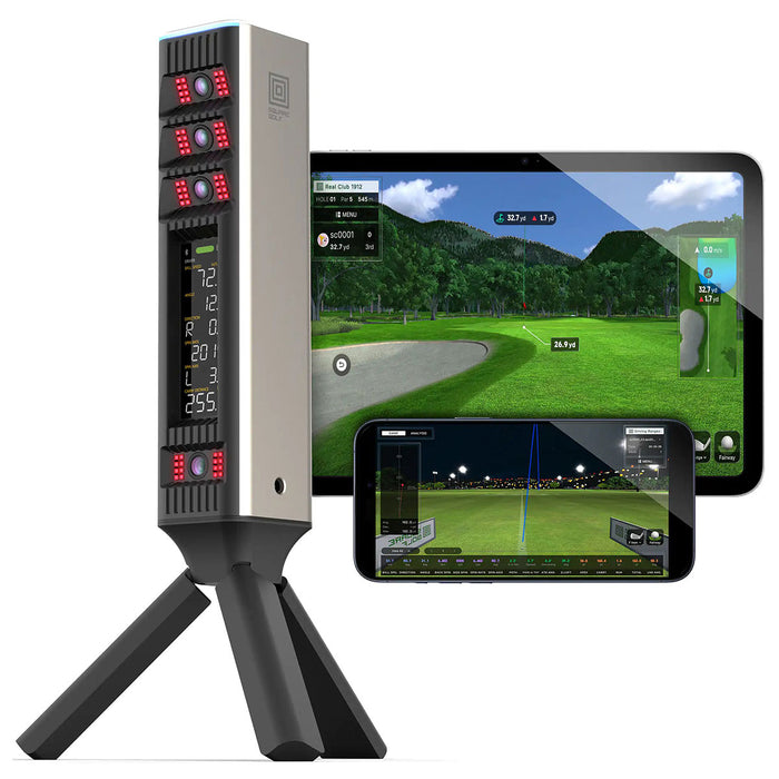 Square Golf Omni SportScreen Vanish Retractable Golf Studio Complete Package | Home Golf Simulator Studio with Impact Screen, Enclosure, Hitting Mat, Putting Turf & Projector