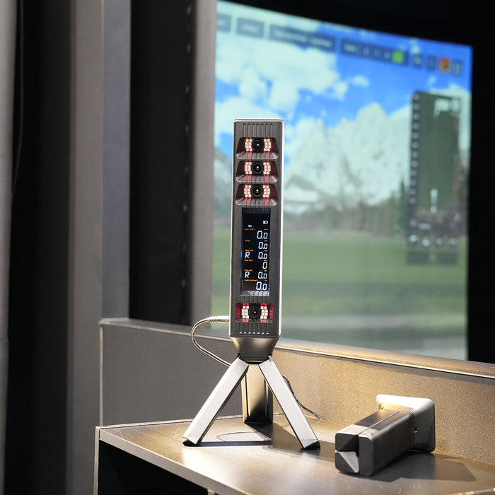 Square Golf Omni SportScreen Vanish Retractable Golf Studio Complete Package | Home Golf Simulator Studio with Impact Screen, Enclosure, Hitting Mat, Putting Turf & Projector