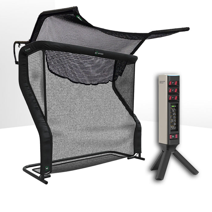 Square Golf Omni Golf Launch Monitor Home Net Studio with The Net Return Premium Hitting Net Package