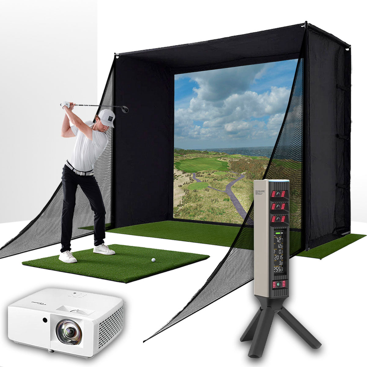 Everything You Need for a Square Golf Omni & PlayBetter SimStudio™ Home Golf Simulator Package