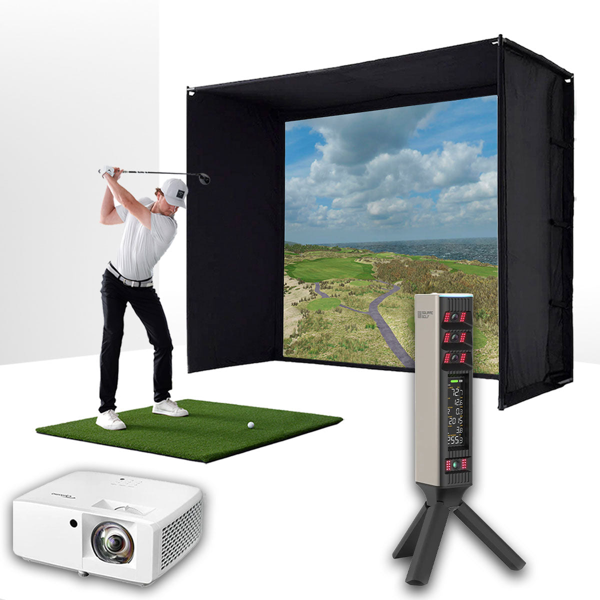 Everything You Need for a Square Golf Omni & PlayBetter SimStudio™ Home Golf Simulator Package