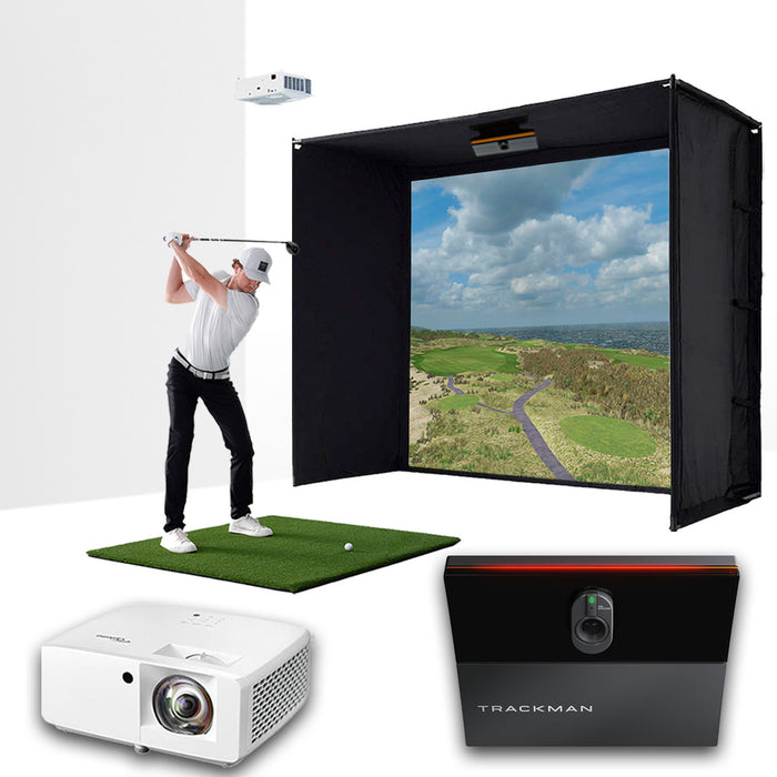 Trackman iO with PlayBetter SimStudio™ BYO (Build Your Own) Package – Custom Home Golf Simulator Studio Builder with Impact Screen, Enclosure, Optional Mats, Projector & More
