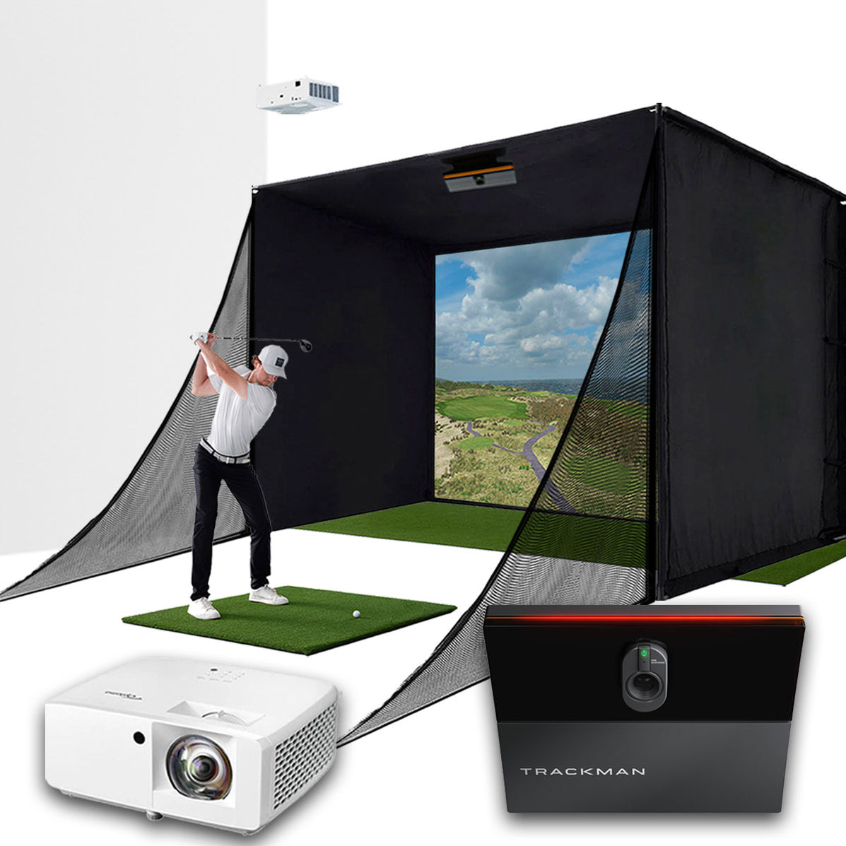 Trackman Proector Screen Trackman iO Golf Launch Monitor | PlayBetter SimStudio™ Packages