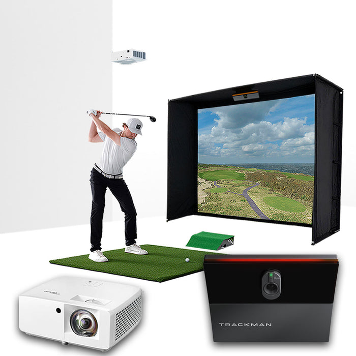 Trackman iO with PlayBetter SimStudio™ BYO (Build Your Own) Package – Custom Home Golf Simulator Studio Builder with Impact Screen, Enclosure, Optional Mats, Projector & More
