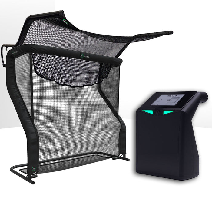 TruGolf LaunchBox Golf Launch Monitor Home Net Studio with The Net Return Premium Hitting Net Package
