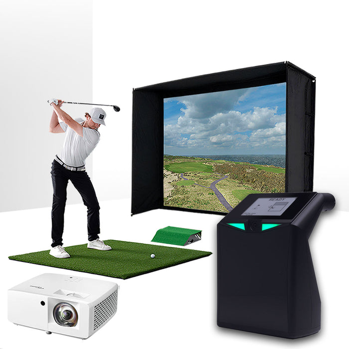 TruGolf LaunchBox with PlayBetter SimStudio™ BYO (Build Your Own) Package – Custom Home Golf Simulator Studio Builder with Impact Screen, Enclosure, Optional Mats, Projector & More