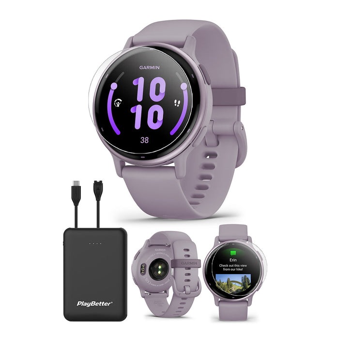 Garmin Vivoactive 5 Health Fitness GPS AMOLED Smartwatch Slate w/ Black  EarBuds