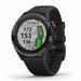 Garmin Approach S62 Premium GPS Golf Smartwatch - Black Ceramic Bezel with Black Silicone Band - Right Angle