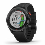 Garmin Approach S62 Premium GPS Golf Smartwatch - Black Ceramic Bezel with Black Silicone Band - Used - Right Angle