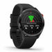 Garmin Approach S62 Premium GPS Golf Smartwatch - Black Ceramic Bezel with Black Silicone Band - Left Angle
