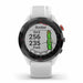 Garmin Approach S62 Premium GPS Golf Watch - Black Ceramic Bezel with White Silicone Band - Front Angle