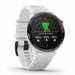 Garmin Approach S62 Premium GPS Golf Watch - Black Ceramic Bezel with White Silicone Band - Left Angle