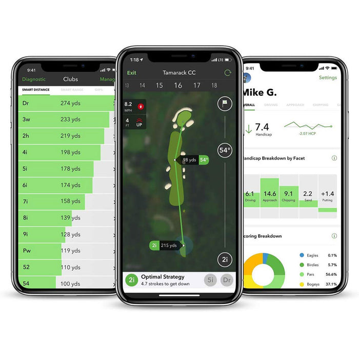 Arccos Caddie App Tracking Automatic Shot Tracking, Smart Distance Club Averages and Strokes Gained Analytics