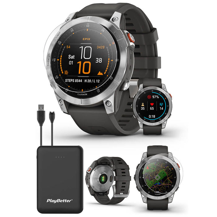 Garmin Fenix 7X Pro Sapphire Solar (Carbon Gray DLC/Black) Multisport GPS  Smartwatch | Gift Box with PlayBetter Screen Protectors, Charger, Wall
