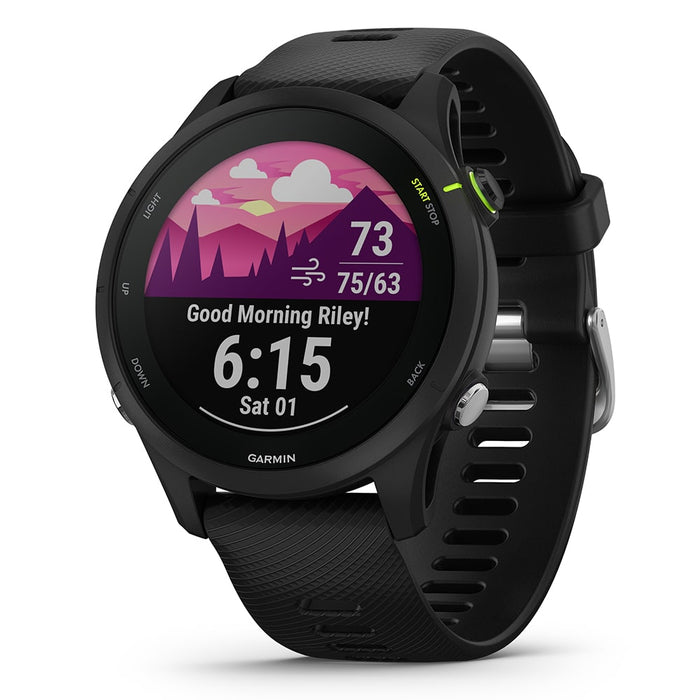  Garmin Forerunner 255 (Slate Gray) GPS Running Smartwatch, Runner's Bundle with HD Screen Protectors & Portable Charger